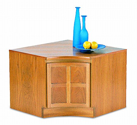 Nathan - Teak Collection Classic Internal Corner Storage Unit. Click for larger image.