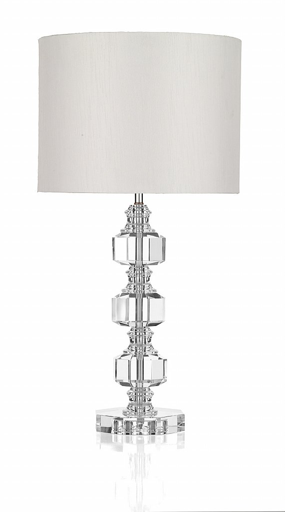 Dar Lighting - Acton 3 Piece Crystal Table Lamp with Shade Dar Lighting - Acton 3 Piece Crystal Table Lamp with Shade