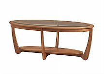 Nathan - Teak Collection Shades Glass Top Oval Coffee Table