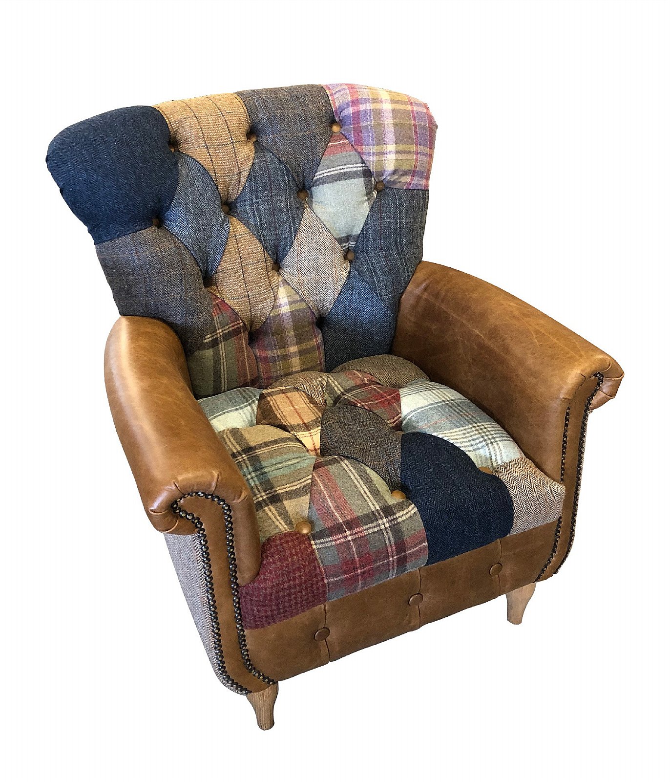 harris tweed patchwork chair