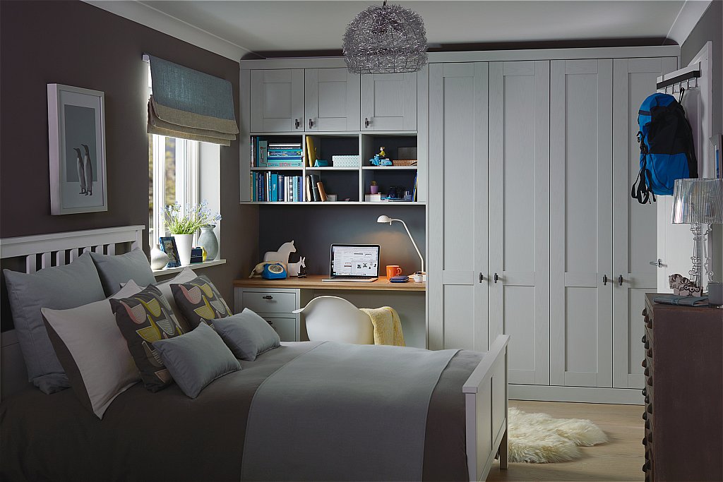 Origin Fitted Bedroom Furniture Range In Partridge Grey
