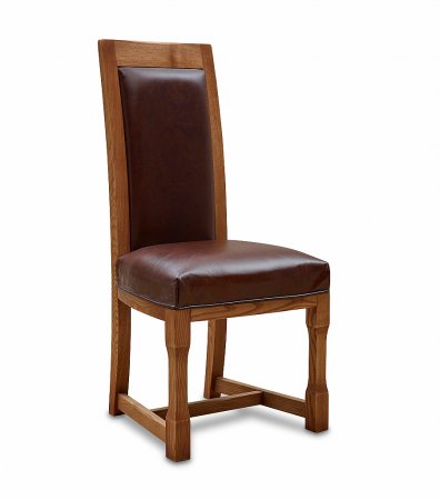 Wood Bros - Chatsworth Dining Chair with Faux Leather Seat Pad