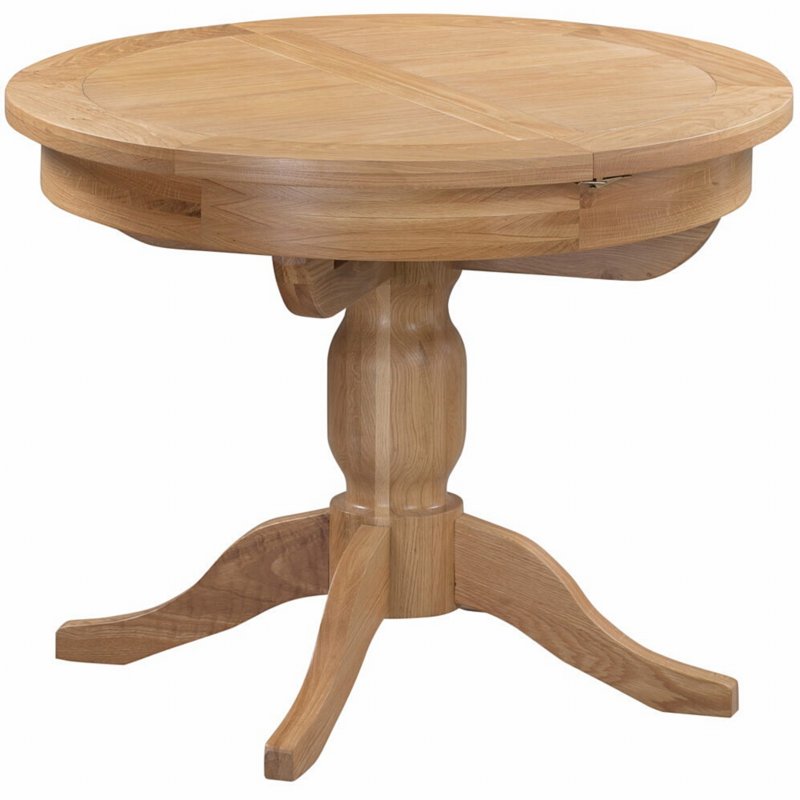 Webb House - Dorset Oak Round Butterfly Extending Dining Table