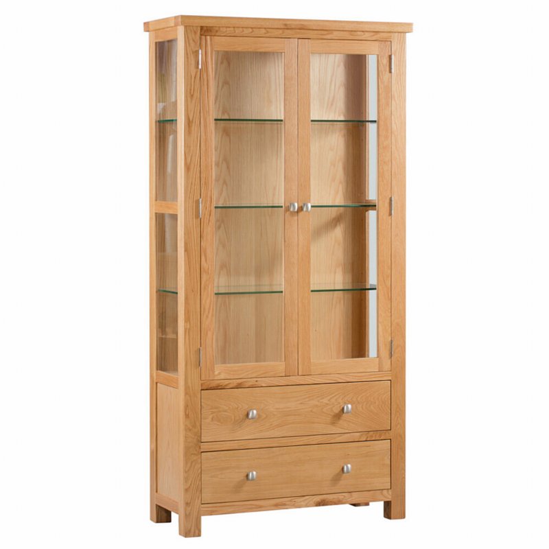 Webb House - Dorset Oak Glazed Display Cabinet