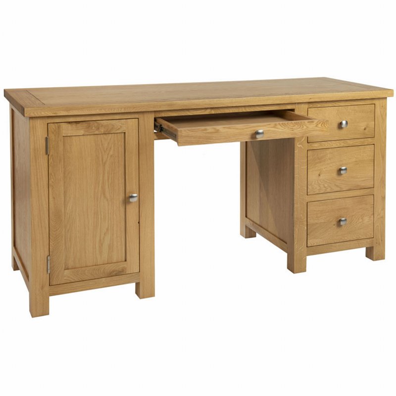 Webb House - Dorset Oak Double Pedestal Desk