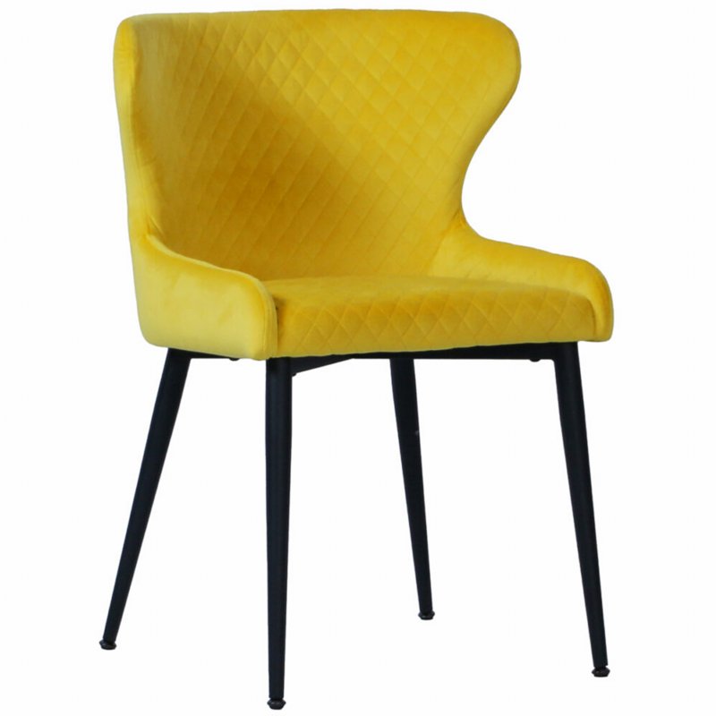 Webb House - Orbit Yellow Velvet Chair