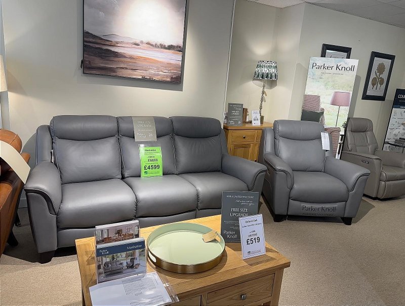 Parker Knoll - Manhattan 3-Seater Fixed Sofa And Power Recliner Chair