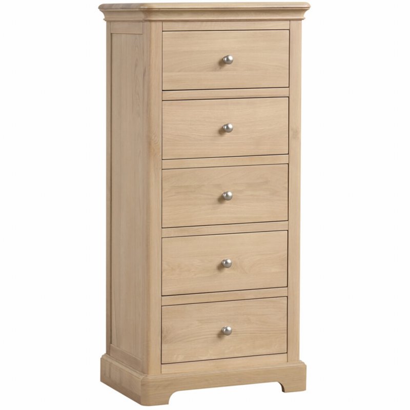 Webb House - Lydford Oak 5 Drawer Wellington