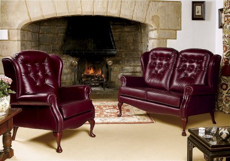 Sherborne - Lynton Fireside Leather 2 Seater Sofa