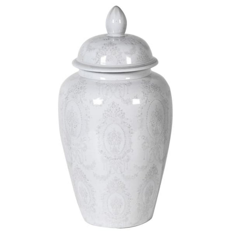 Webb House - Large Grey and White Lidded Jar