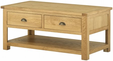 Webb House - Hartford Oak Coffee Table with 2 Drawers